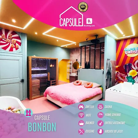 Capsule Bonbon - Balneo - Sauna - Billard - Nintendo Switch Apartment